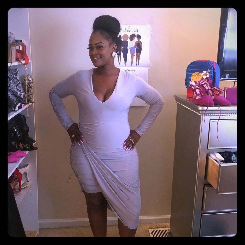 Misguided asymmetrical dress with ruching